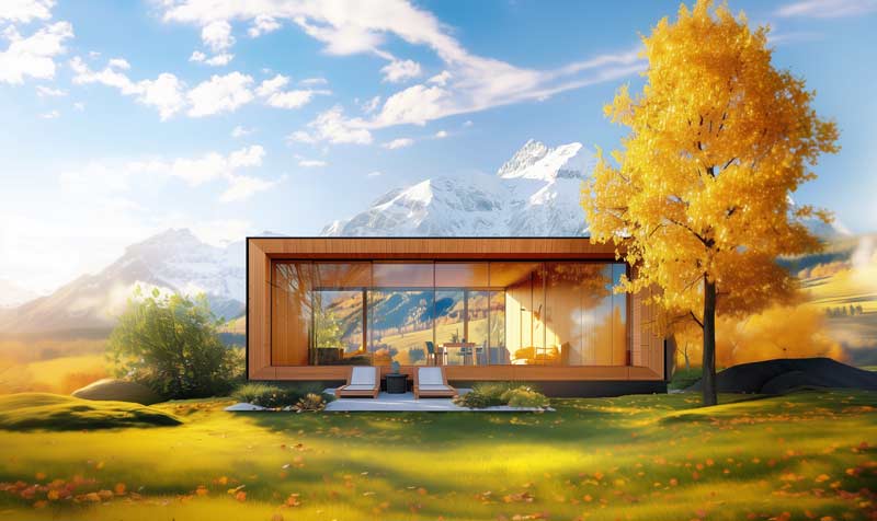Chalet en bois dans les Alpes suisses